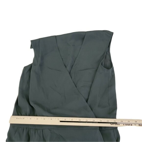 Tibi Dress 2 Dark Green Silk Wrap‎ Cap Sleeve Crepe Pockets Knee-length  Party - Picture 11 of 12